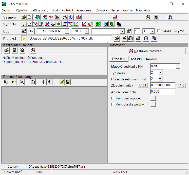 GEUS 29.0 bez DTM, upgrade z verze 26.0