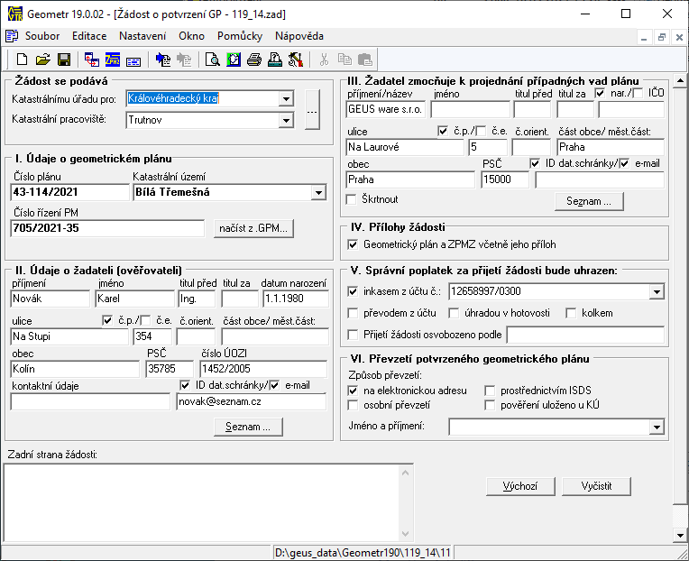 GEOMETR 21.0 upgrade z 20.0 Win